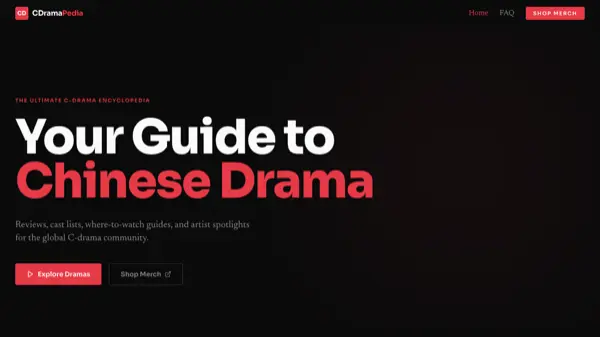 CDramaPedia website preview