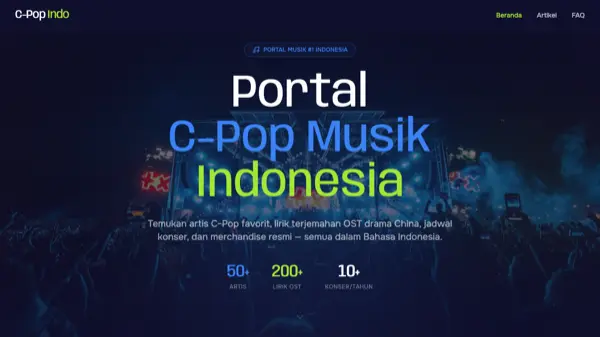 C-Pop Indo website preview